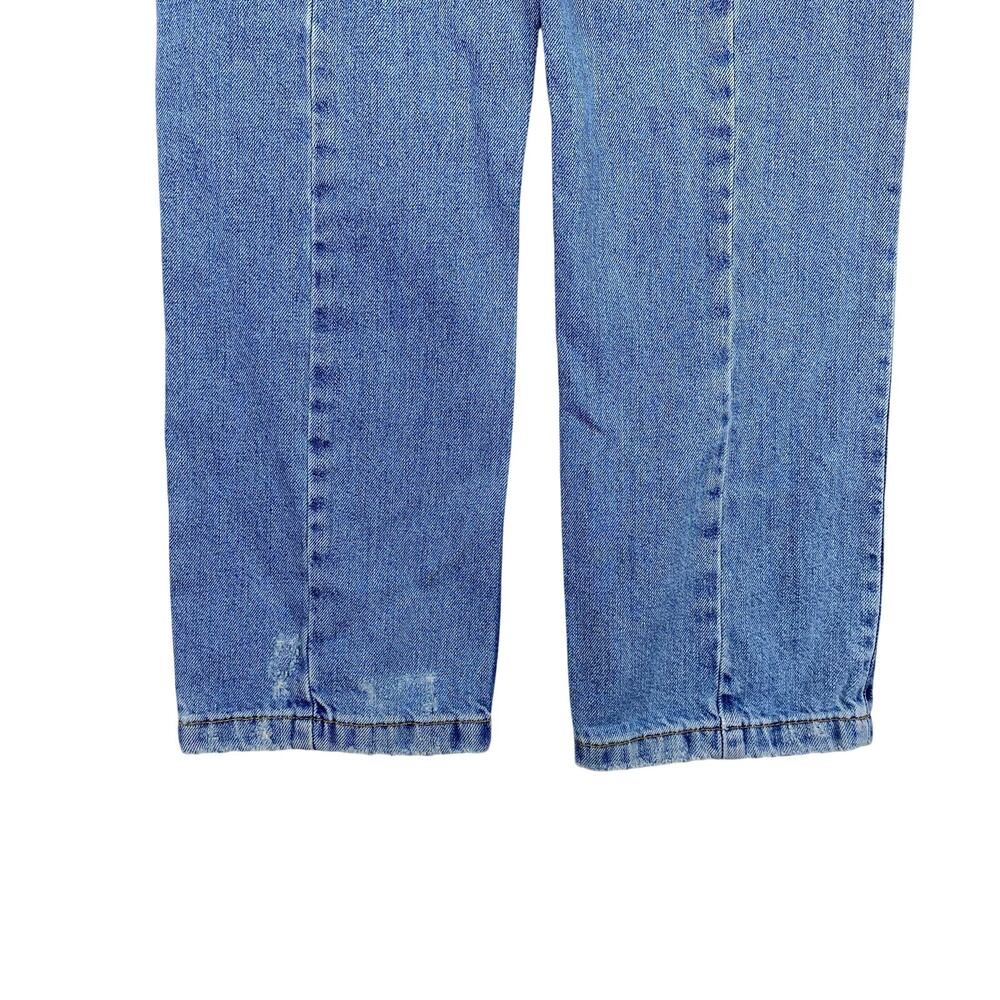 Free People Patchwork 2 Tone Boyfriend Jeans Sz 27 High Rise Cropped Distressed - Picture 8 of 12